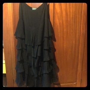 Ralph Lauren black tiered silk skirt